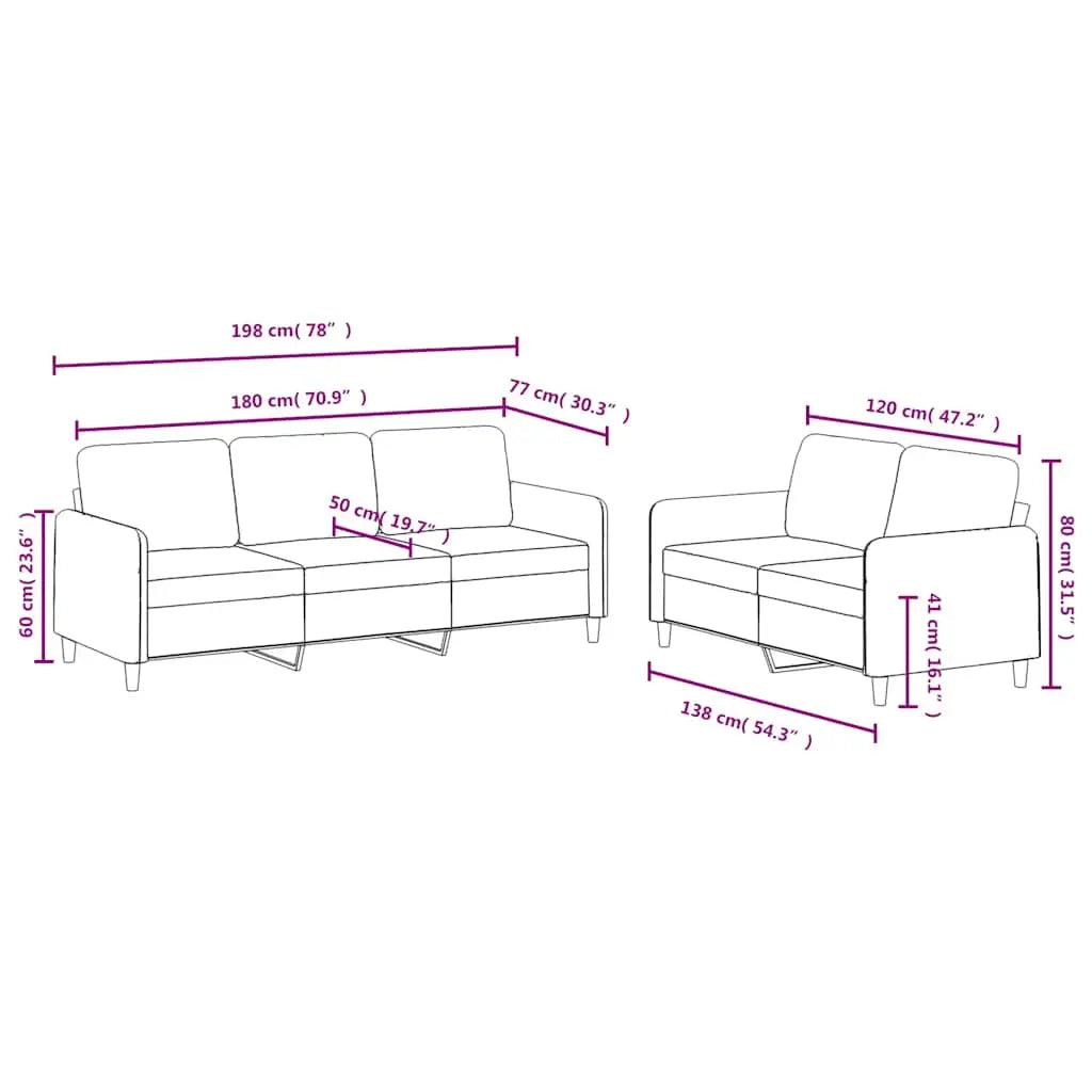 Ensemble de canapés 2 pcs vert foncé velours - XIOS