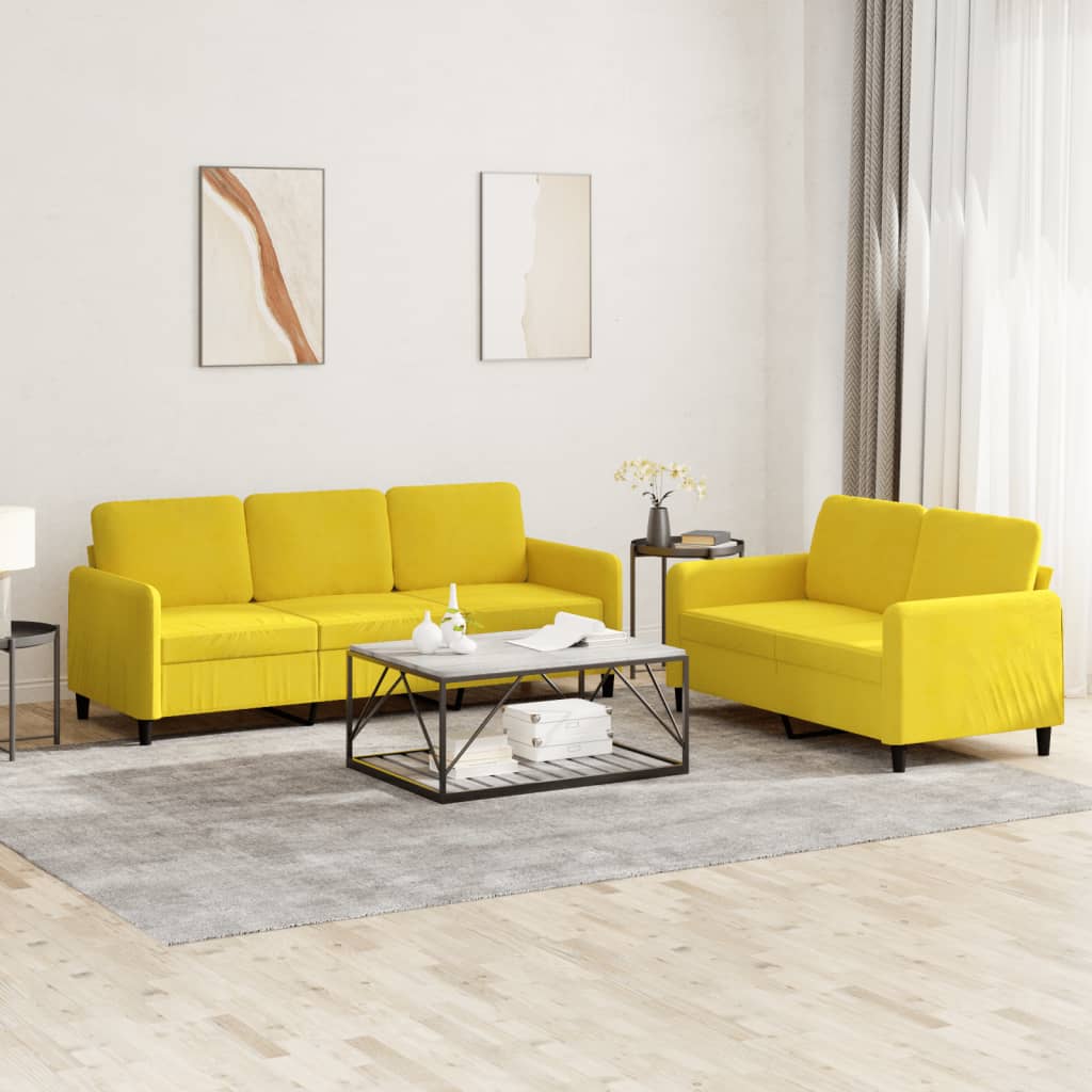 Ensemble de canapés 2 pcs jaune velours - XIOS