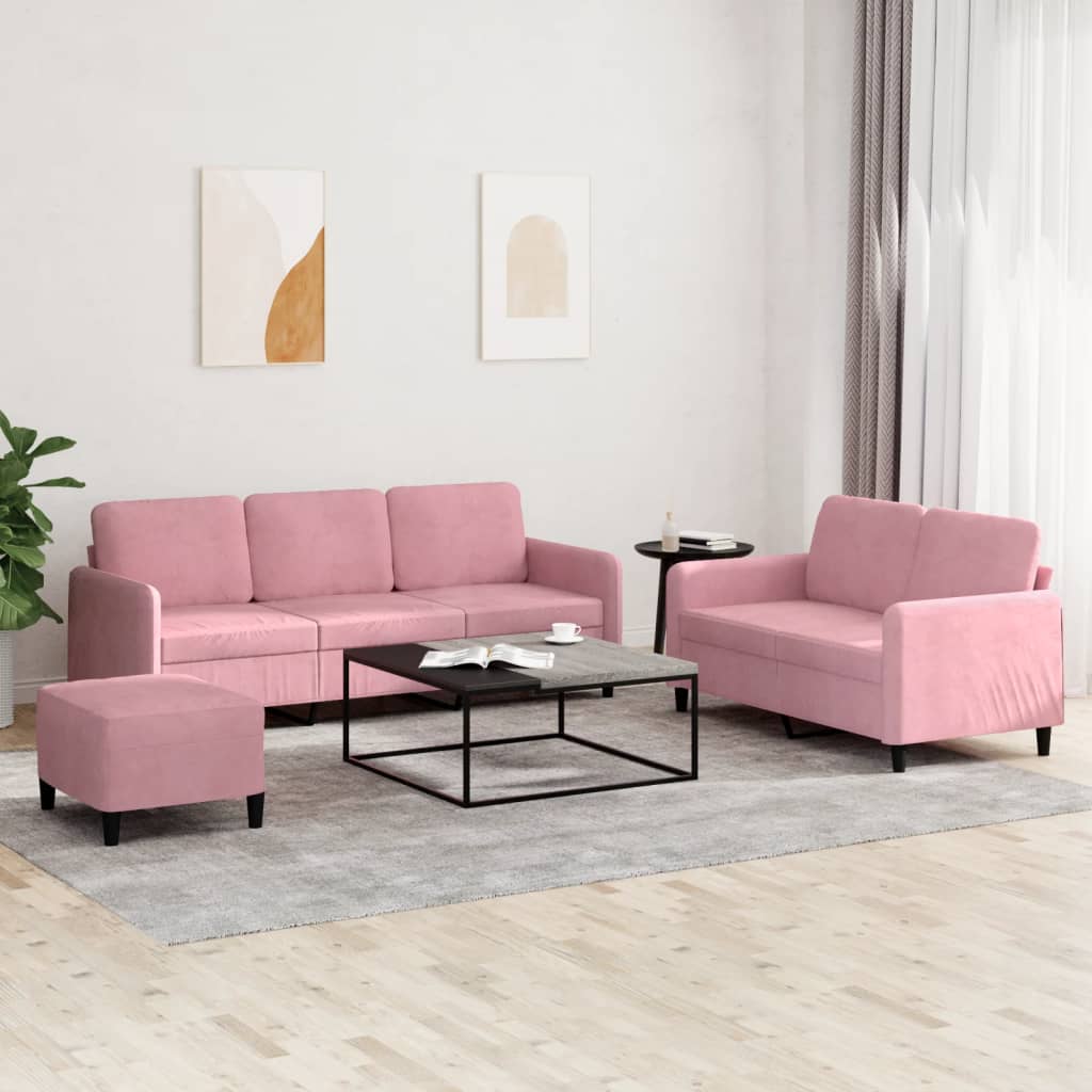 Ensemble de canapés 3 pcs rose velours - XIOS