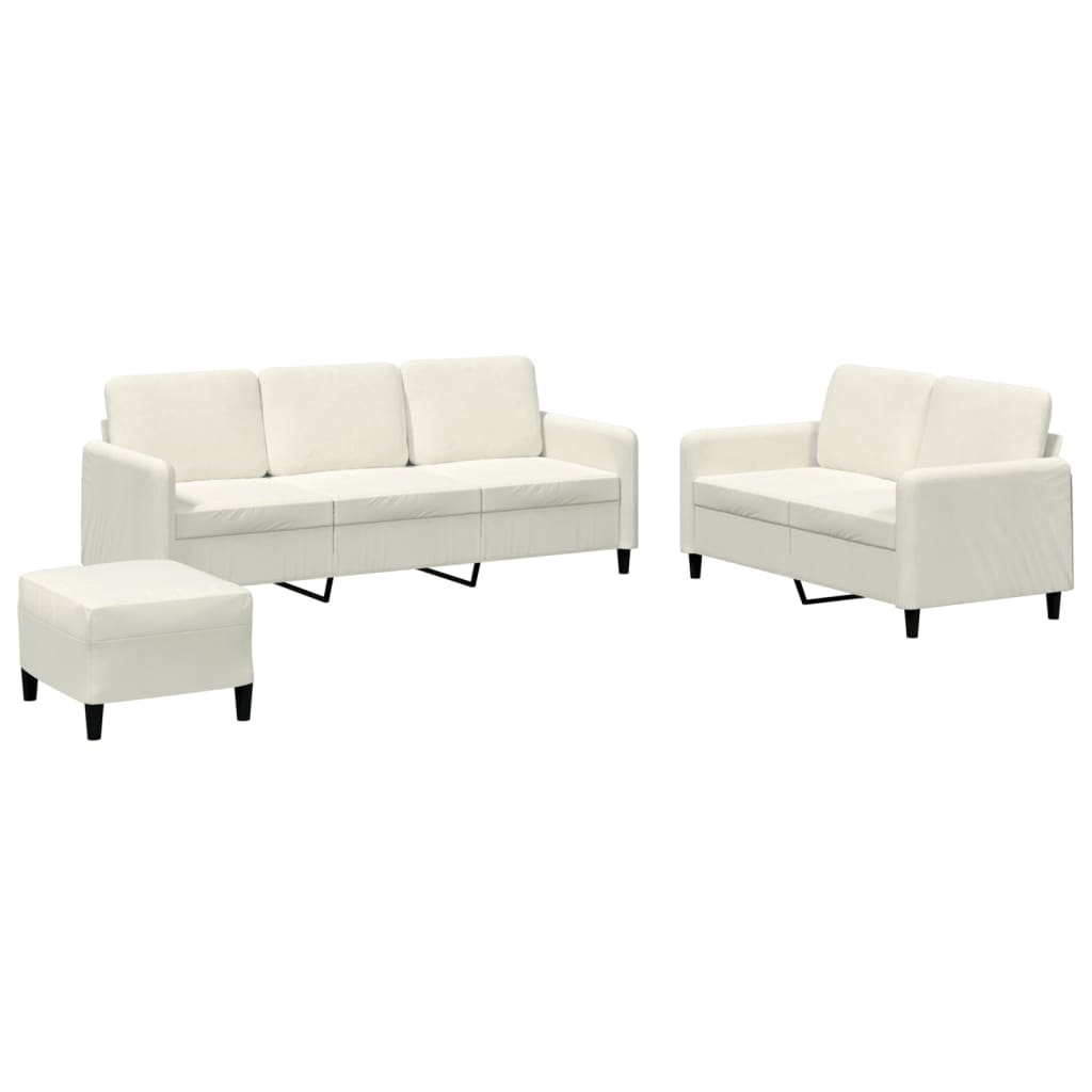 Ensemble de canapés 3 pcs crème velours - XIOS
