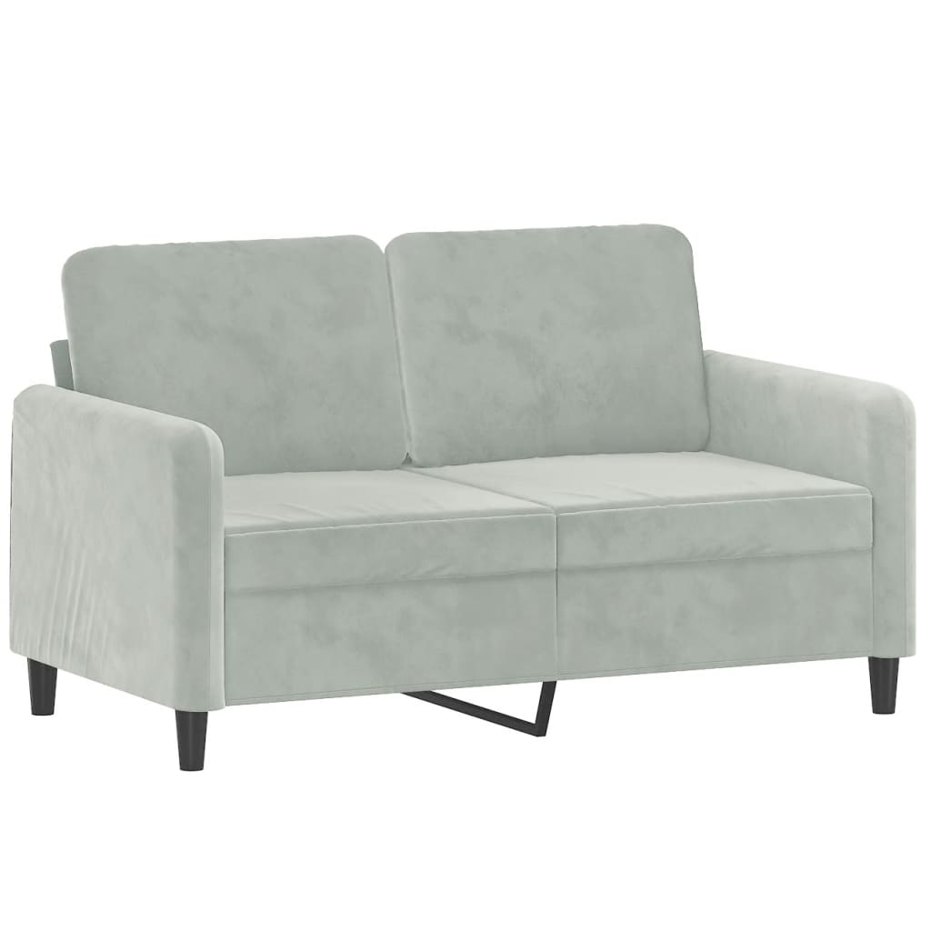 Ensemble de canapés 2 pcs avec coussins gris clair velours - XIOS