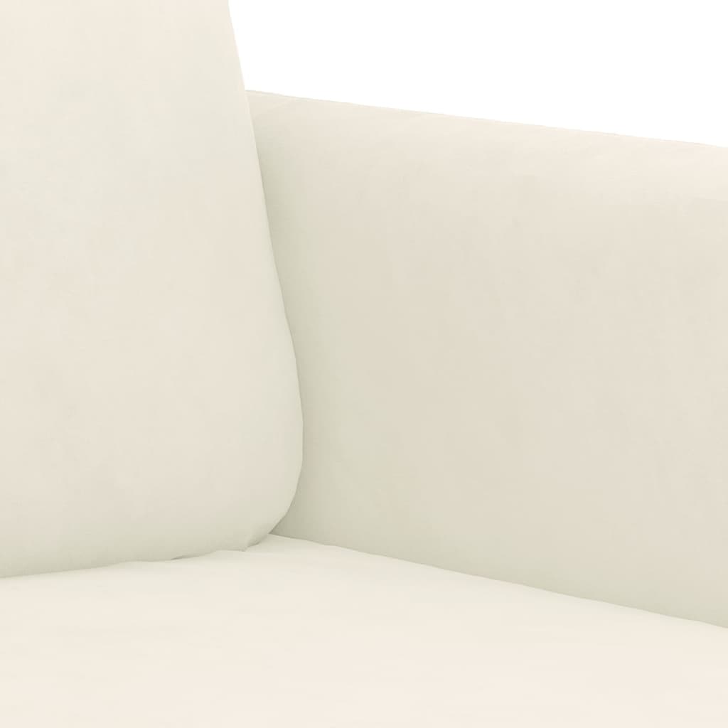 Ensemble de canapés 2 pcs avec coussins crème velours - XIOS