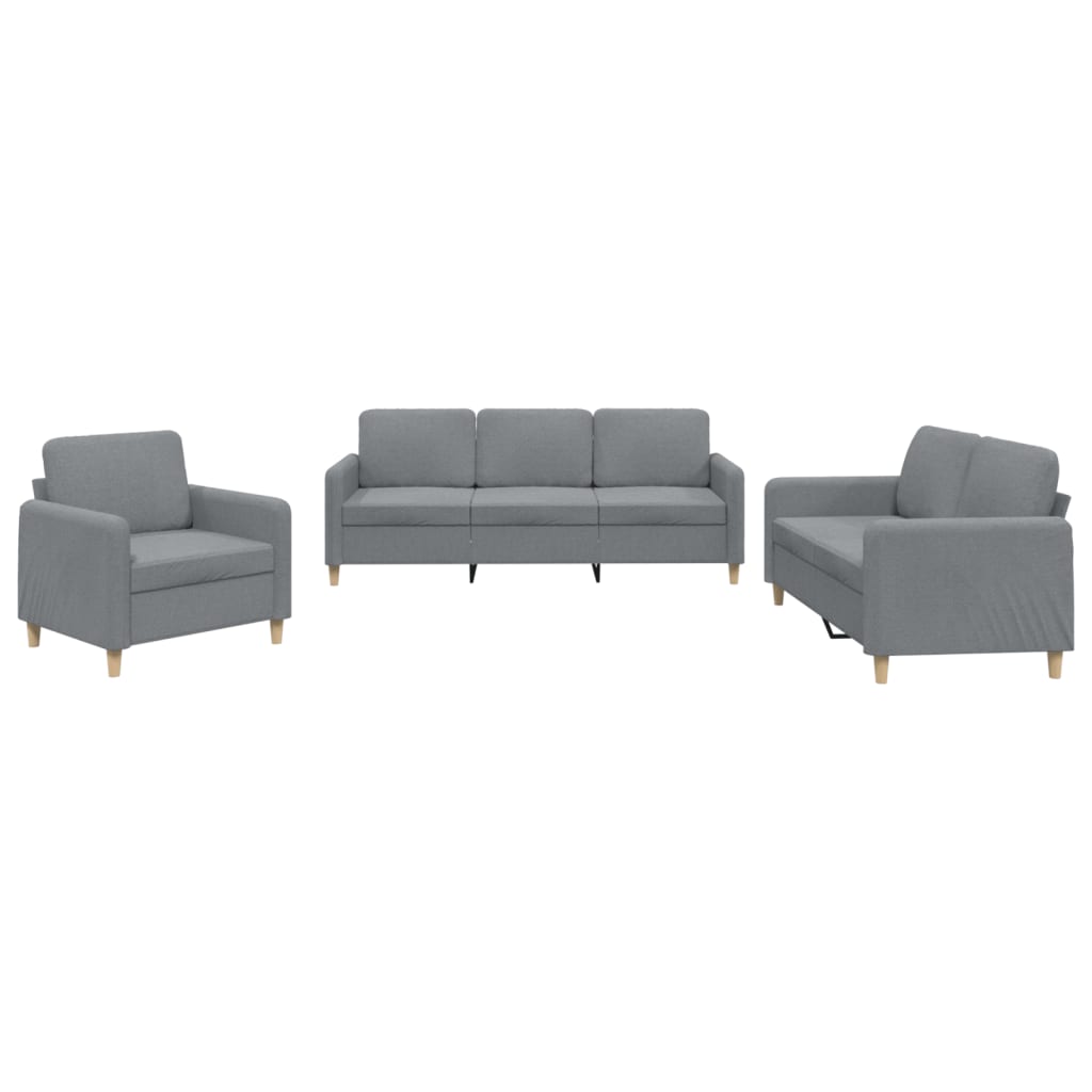 Ensemble de canapés 3 pcs avec coussins Gris clair Tissu - XIOS