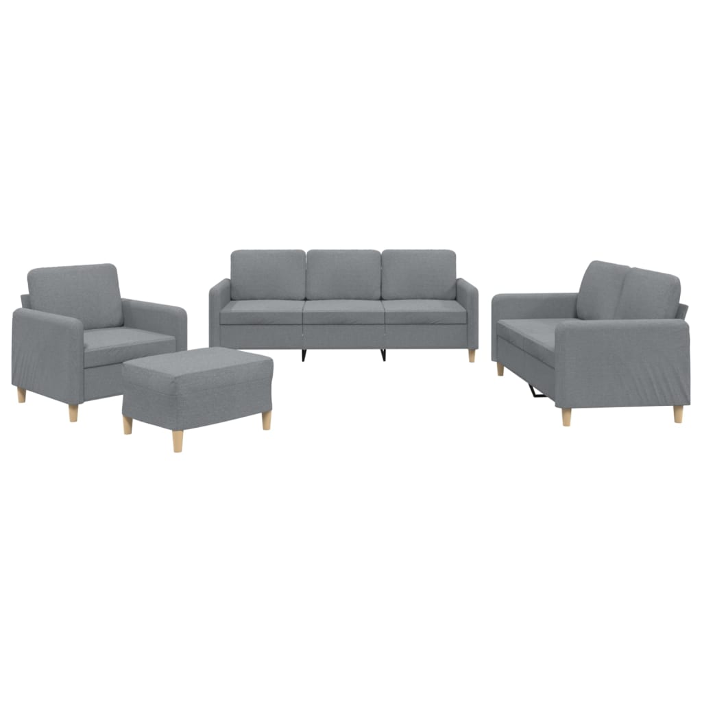 Ensemble de canapés 4 pcs avec coussins Gris clair Tissu - XIOS