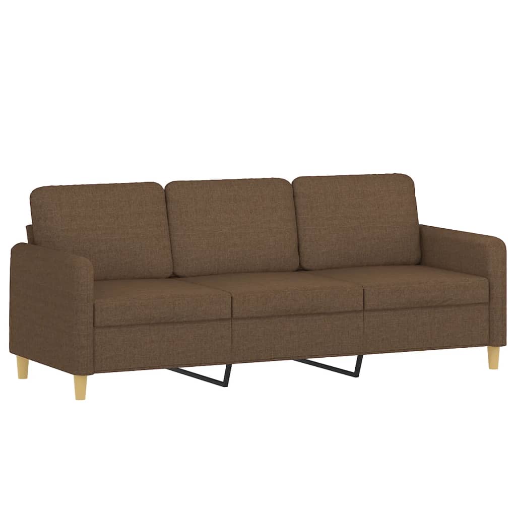 Ensemble de canapés 3 pcs avec coussins marron tissu - XIOS