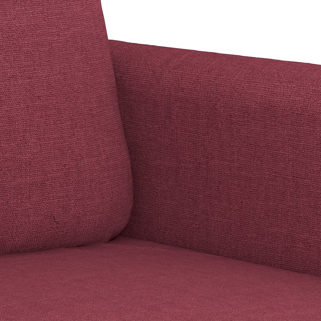 Ensemble de canapés 3 pcs avec coussins rouge bordeaux tissu