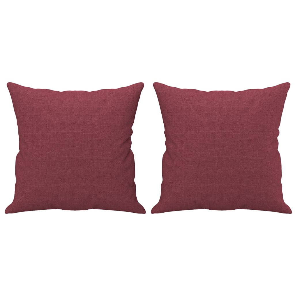 Ensemble de canapés 3 pcs avec coussins rouge bordeaux tissu