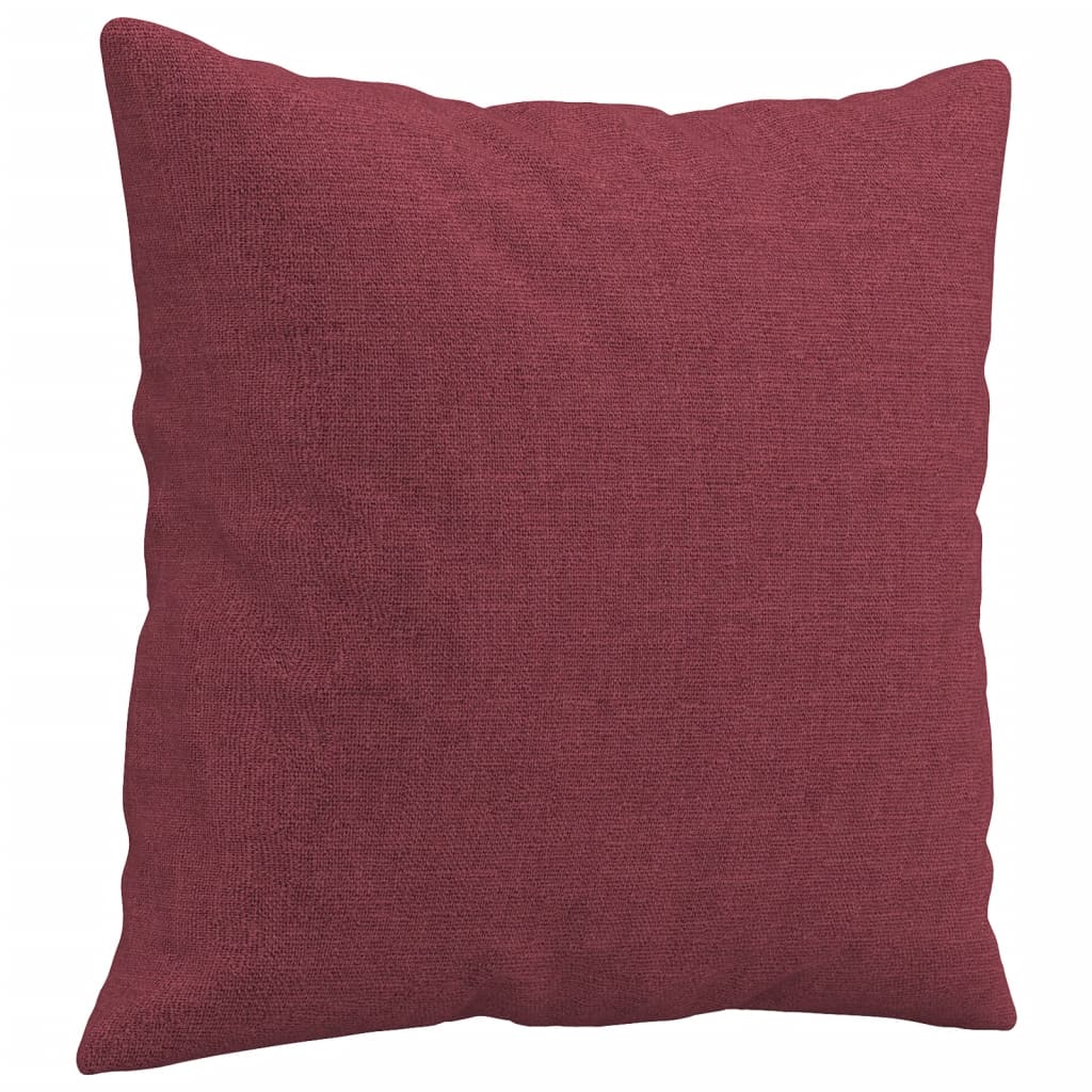 Ensemble de canapés 3 pcs avec coussins rouge bordeaux tissu