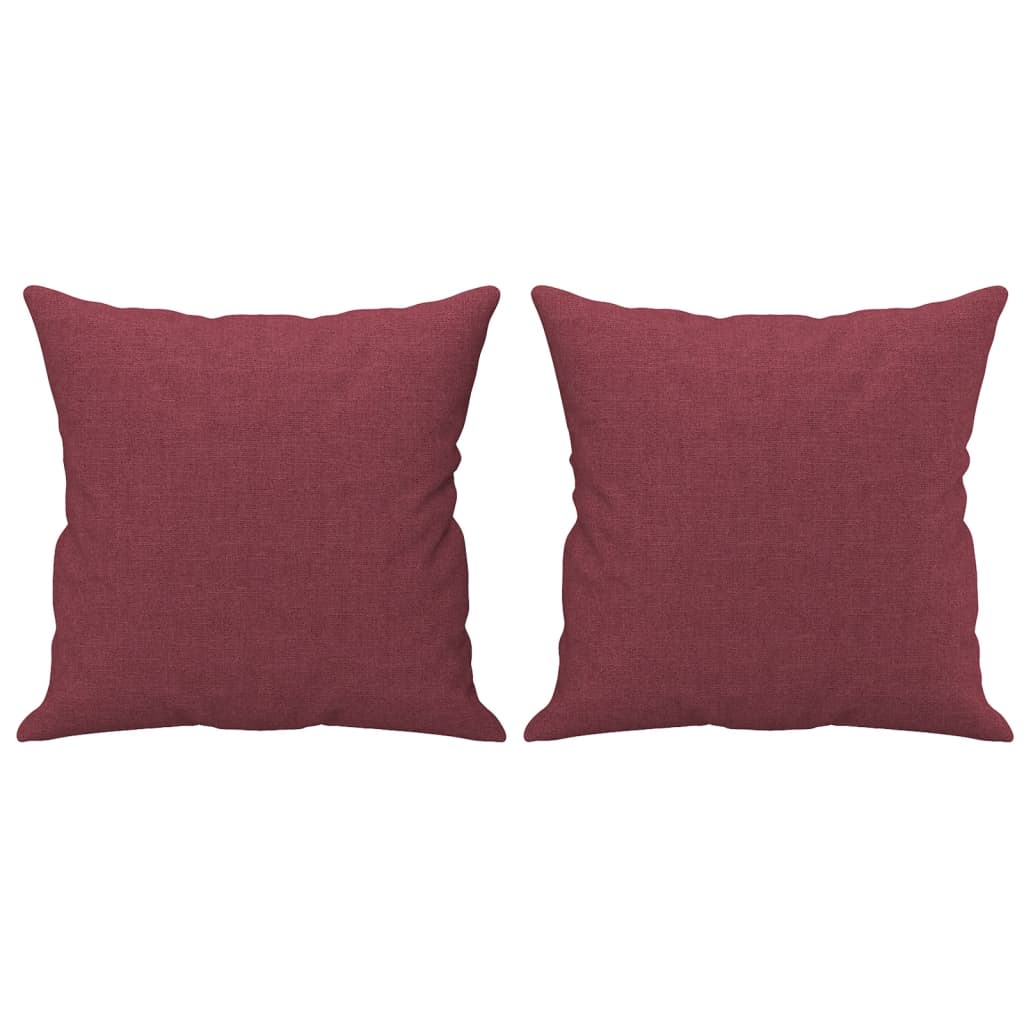Ensemble de canapés 4 pcs avec coussins rouge bordeaux tissu