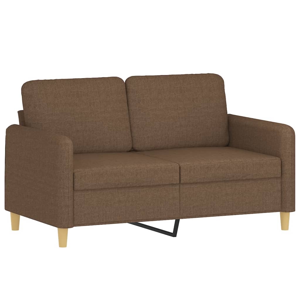 Ensemble de canapés 2 pcs avec coussins Marron Tissu - XIOS