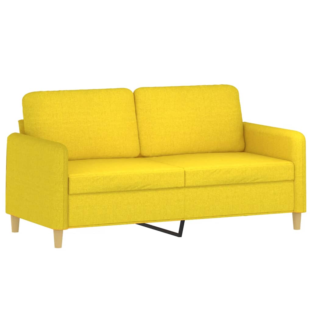 Ensemble de canapés 2 pcs avec coussins jaune clair tissu - XIOS
