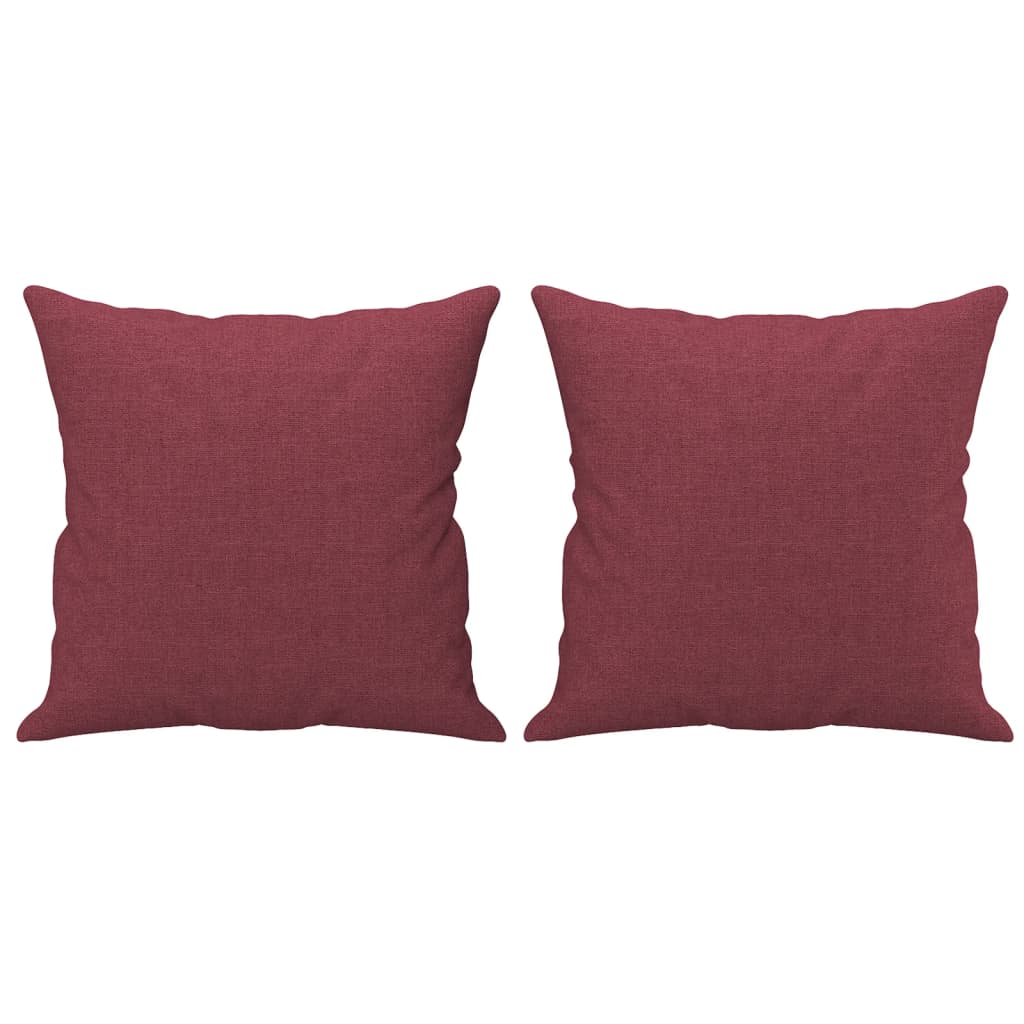 Ensemble de canapés 3 pcs avec coussins rouge bordeaux tissu