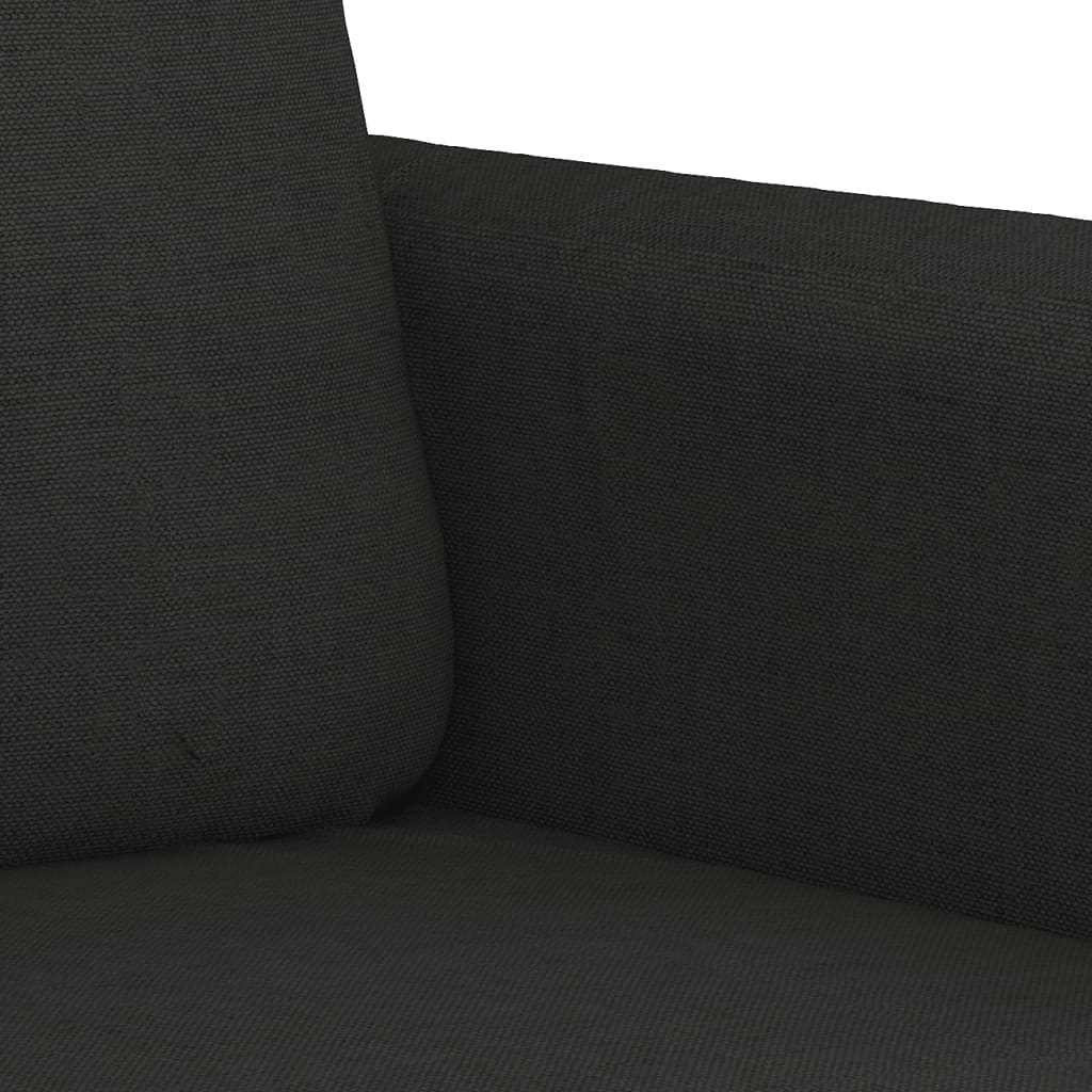Ensemble de canapés 2 pcs avec coussins noir tissu - XIOS
