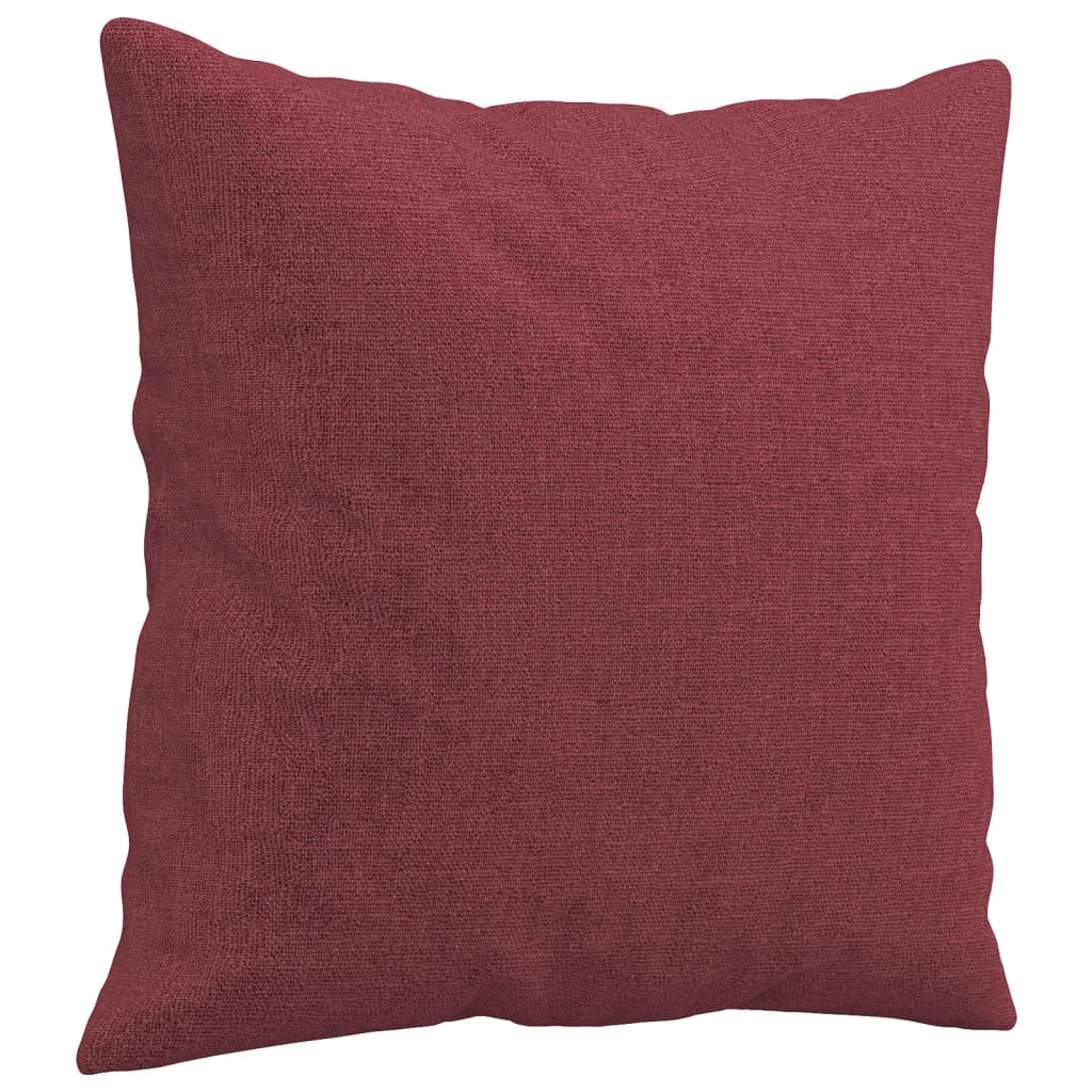 Ensemble de canapés 3 pcs avec coussins rouge bordeaux tissu
