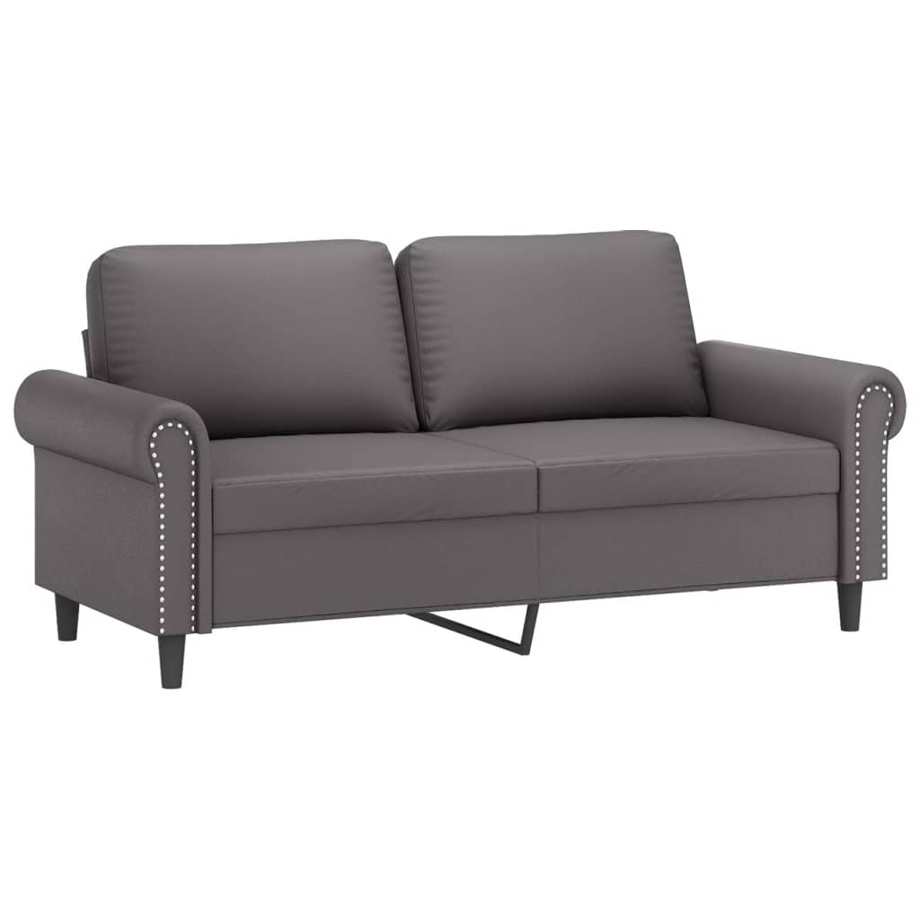 Ensemble de canapés 3 pcs avec coussins gris similicuir - XIOS