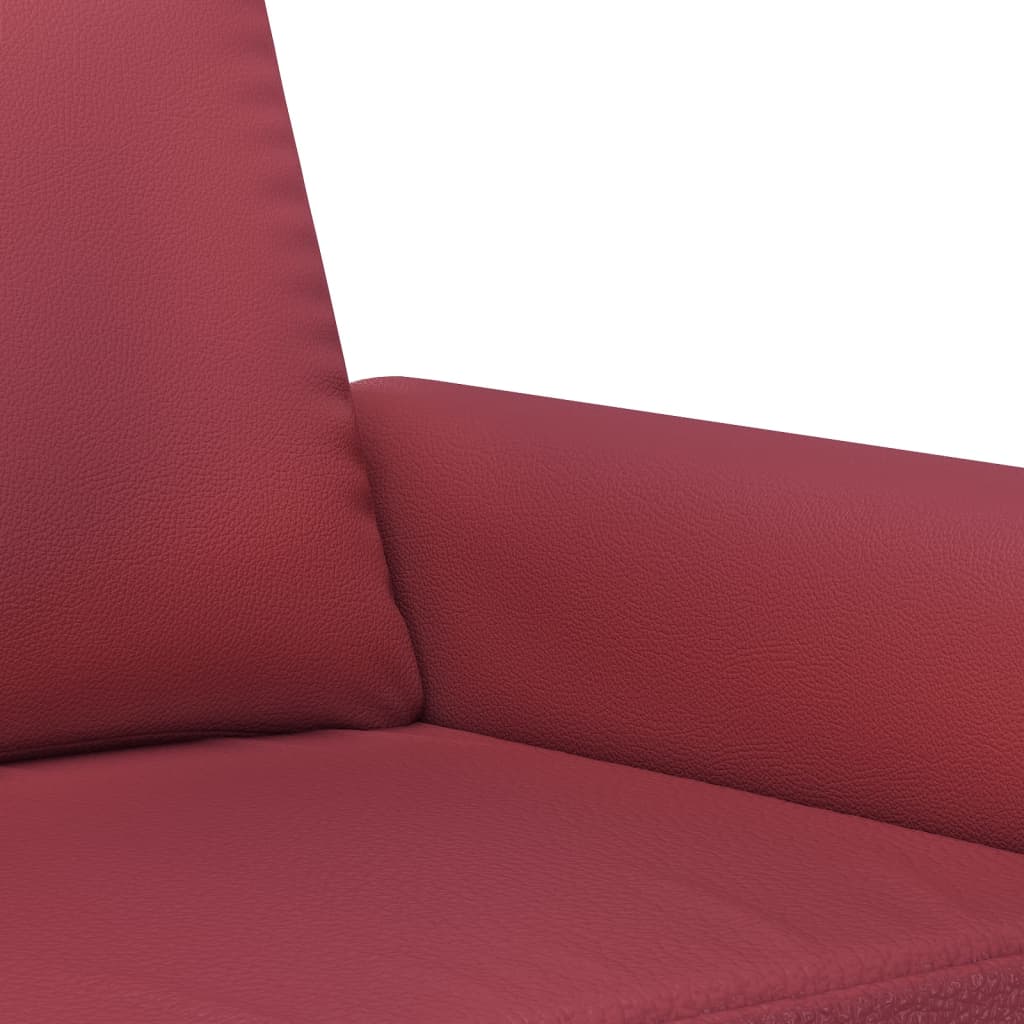 Ensemble de canapés 3 pcs et coussins rouge bordeaux similicuir - XIOS