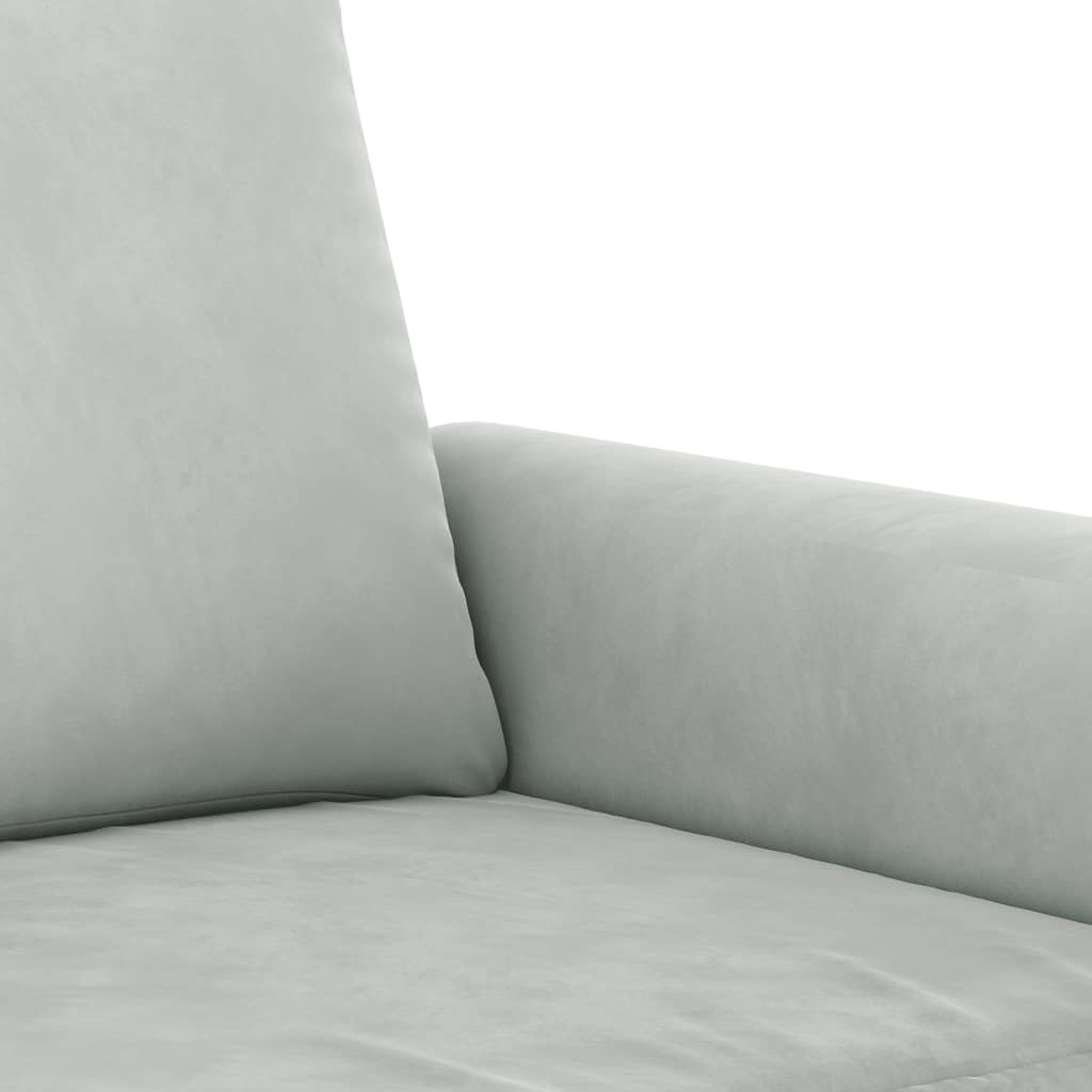 Ensemble de canapés 3 pcs avec coussins Gris clair Velours - XIOS