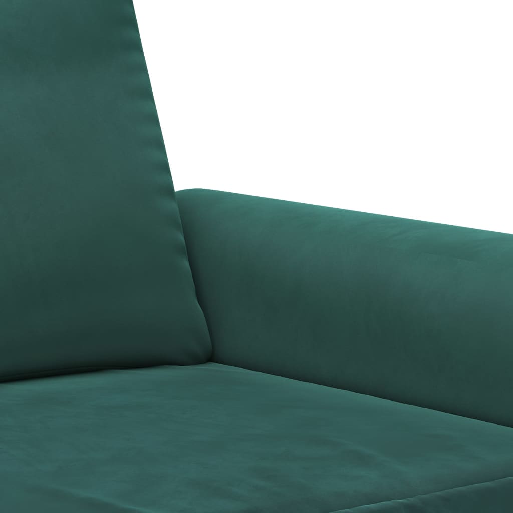 Ensemble de canapés 3 pcs avec coussins Vert foncé Velours - XIOS