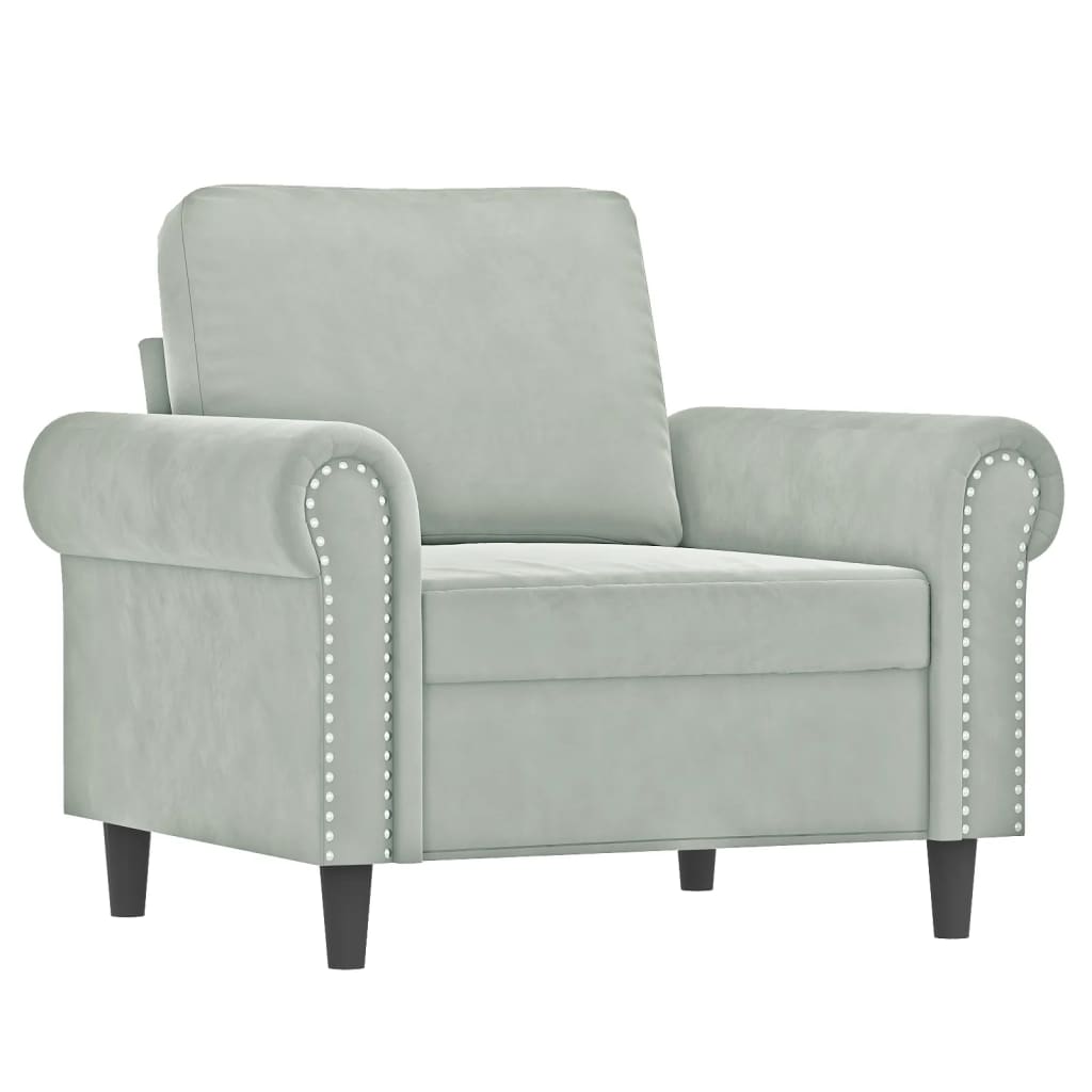 Ensemble de canapés 4 pcs avec coussins Gris clair Velours - XIOS