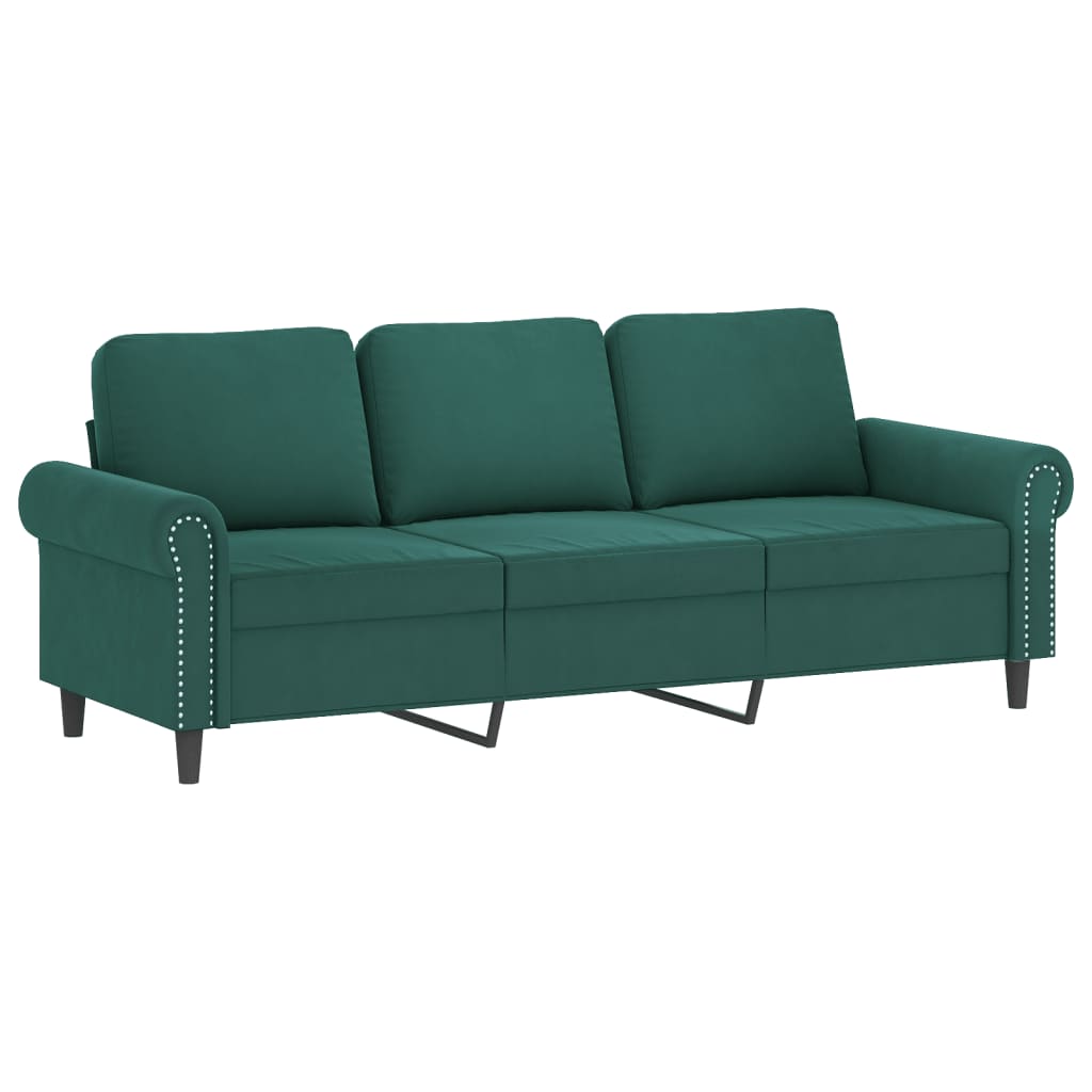 Ensemble de canapés 4 pcs avec coussins Vert foncé Velours - XIOS
