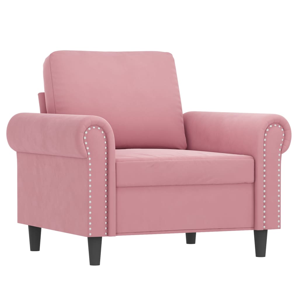 Ensemble de canapés 4 pcs avec coussins Rose Velours - XIOS