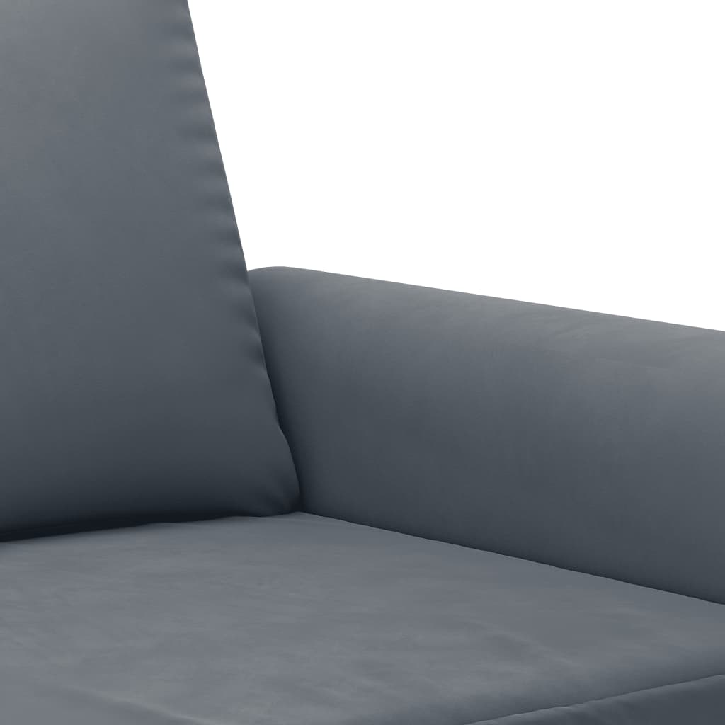 Ensemble de canapés 3 pcs avec coussins gris foncé velours - XIOS