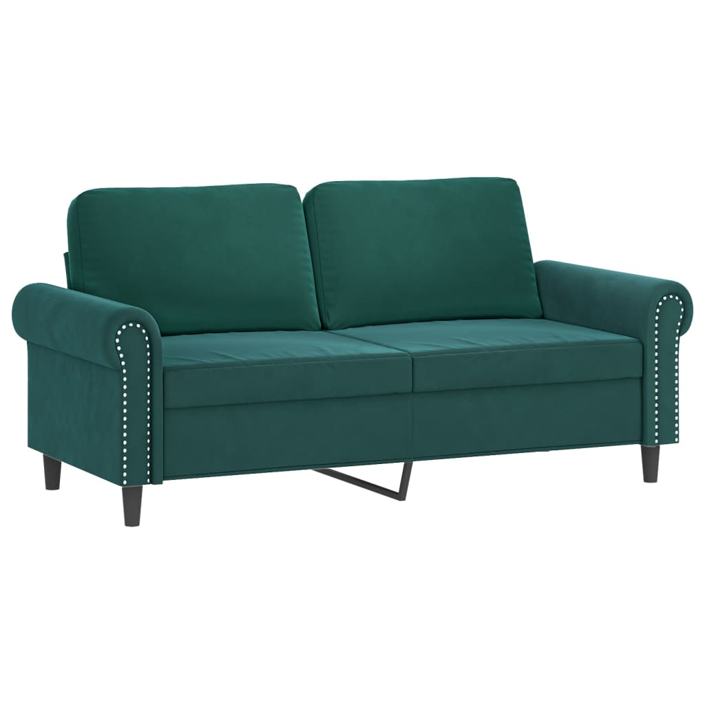 Ensemble de canapés 3 pcs avec coussins vert foncé velours - XIOS