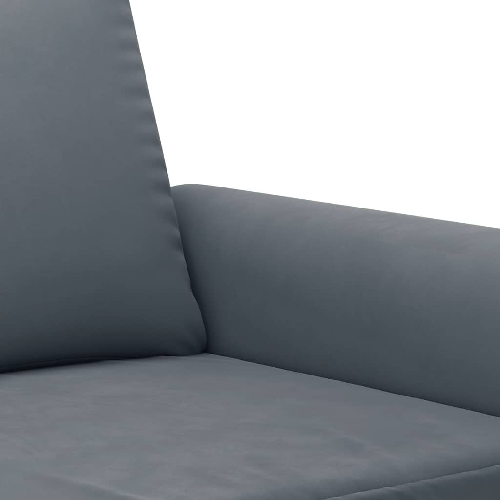 Ensemble de canapés 2 pcs avec coussins gris foncé velours - XIOS