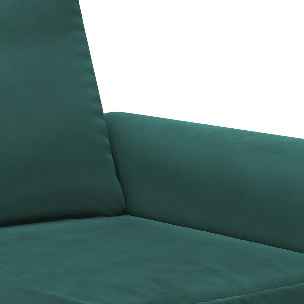 Ensemble de canapés 3 pcs avec coussins vert foncé velours - XIOS