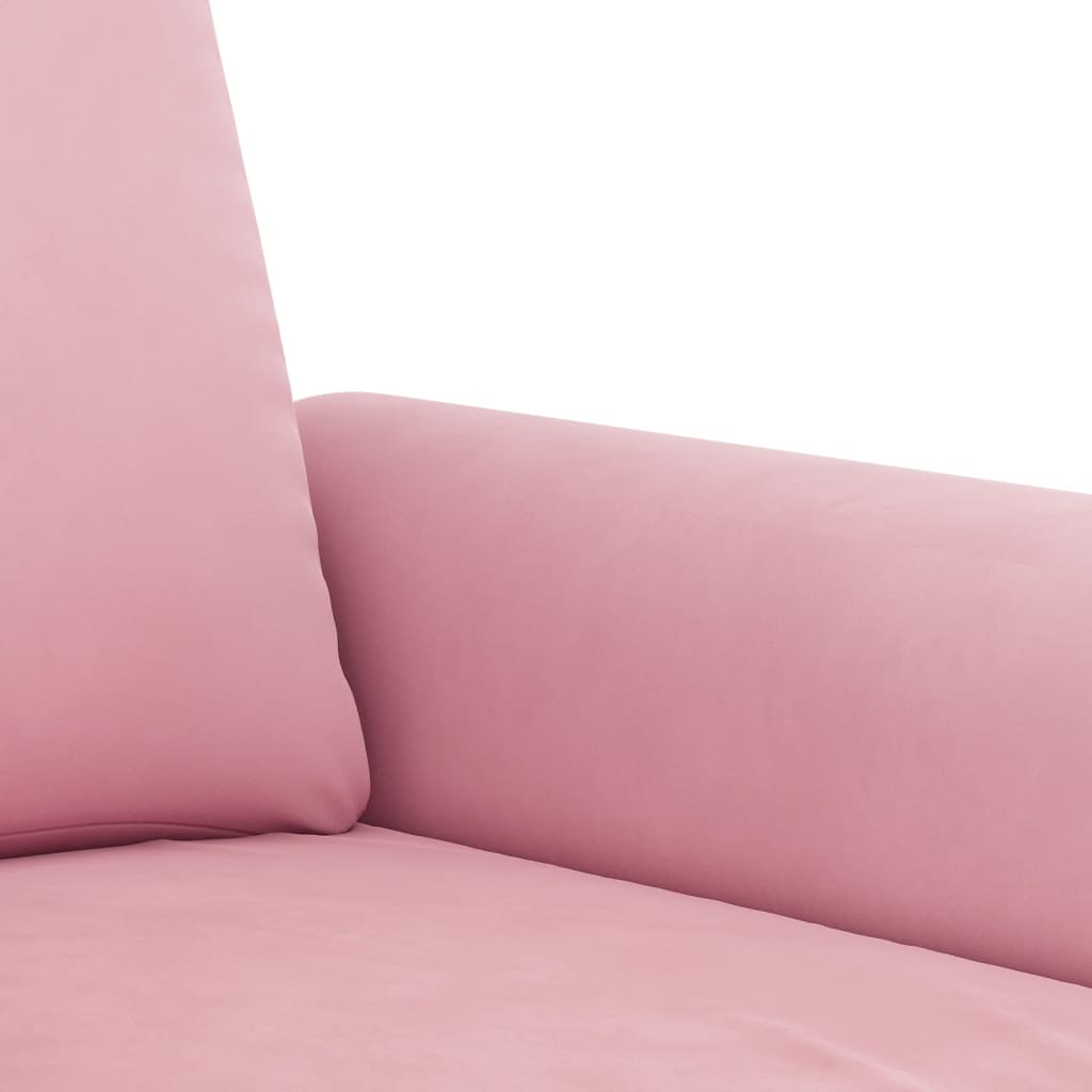 Ensemble de canapés 3 pcs avec coussins rose velours - XIOS