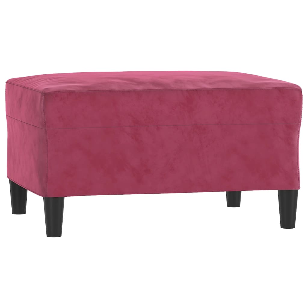 Ensemble de canapés 3 pcs avec coussins rouge bordeaux velours - XIOS