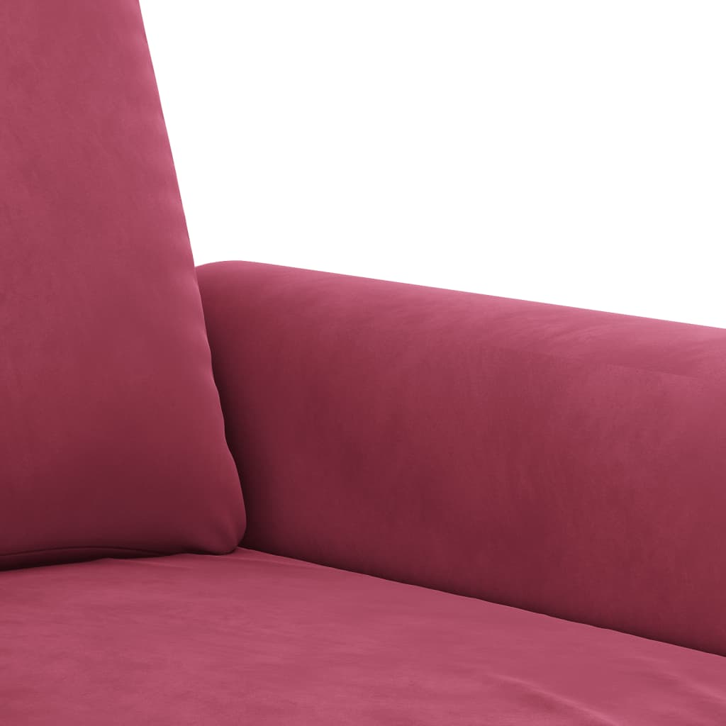 Ensemble de canapés 3 pcs avec coussins rouge bordeaux velours - XIOS