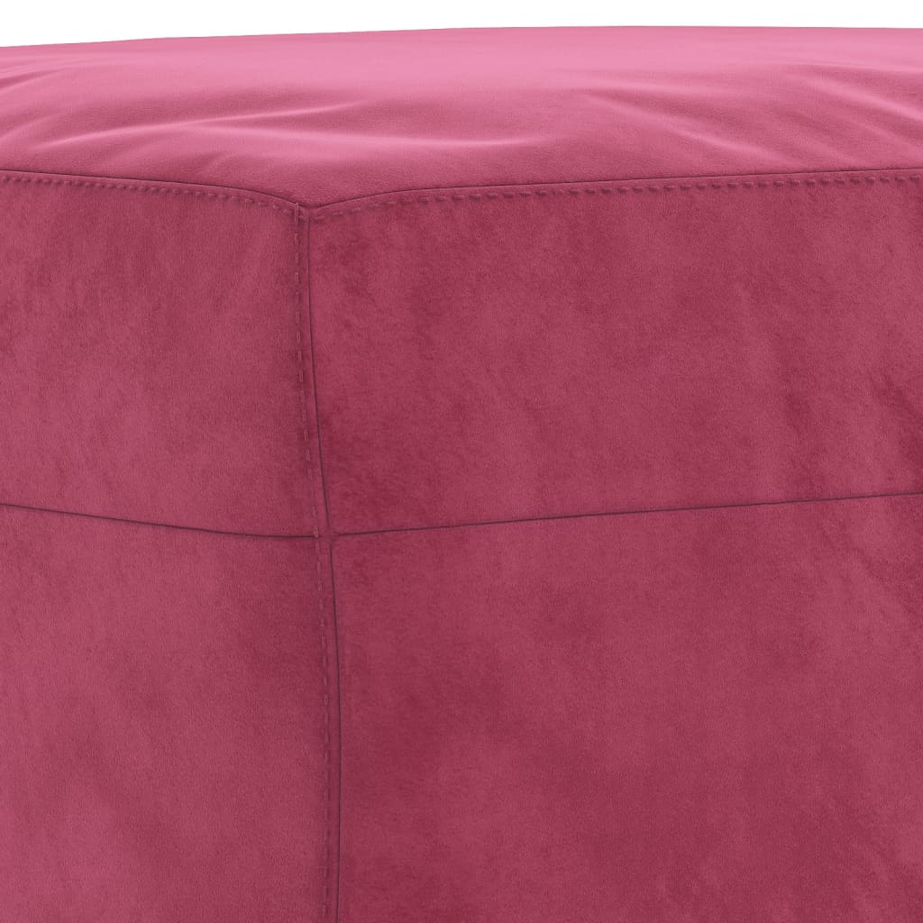 Ensemble de canapés 3 pcs avec coussins rouge bordeaux velours - XIOS