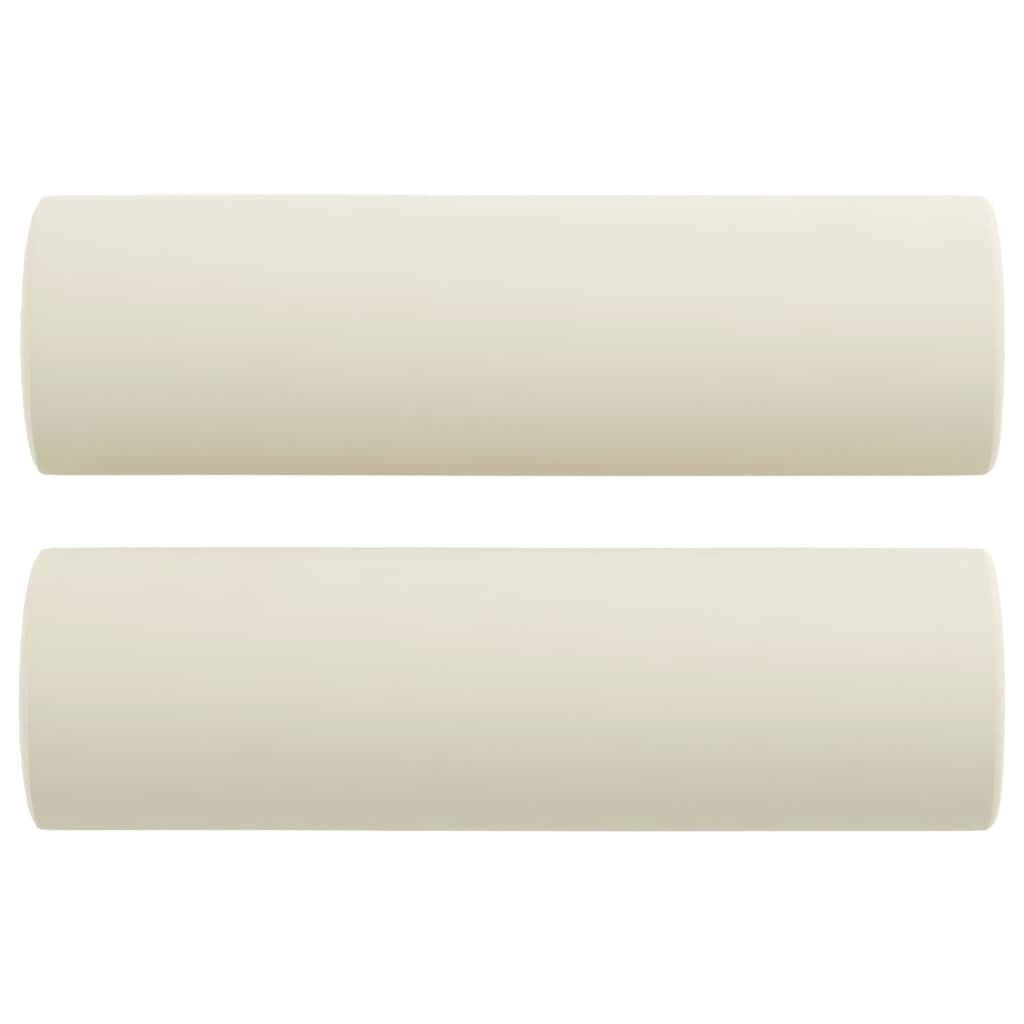 Ensemble de canapés 3 pcs avec coussins crème velours