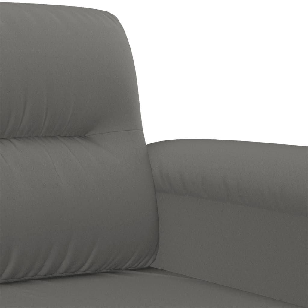 Ensemble de canapés 3 pcs coussins gris foncé tissu microfibre - XIOS