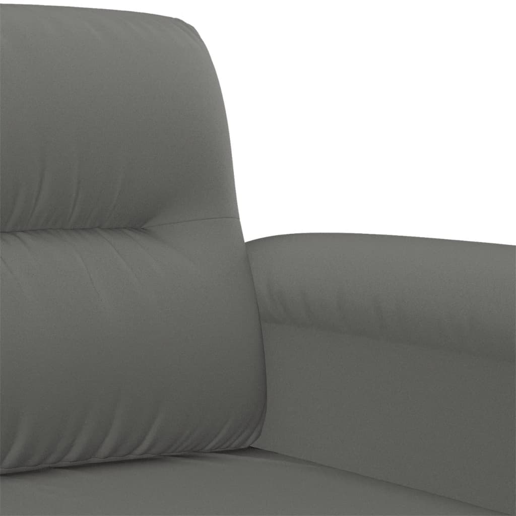 Ensemble de canapés 4 pcs coussins gris foncé tissu microfibre - XIOS