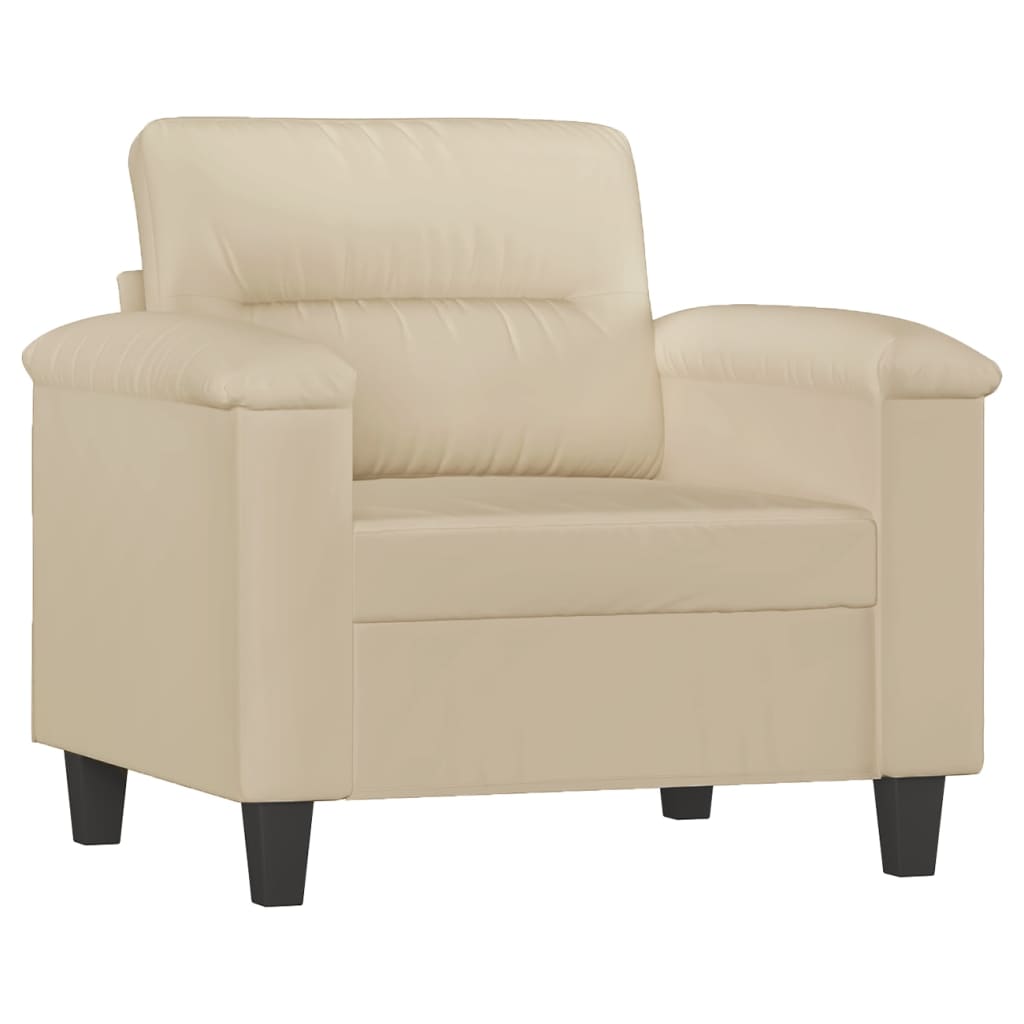 Ensemble de canapés 4 pcs avec coussins crème tissu microfibre - XIOS
