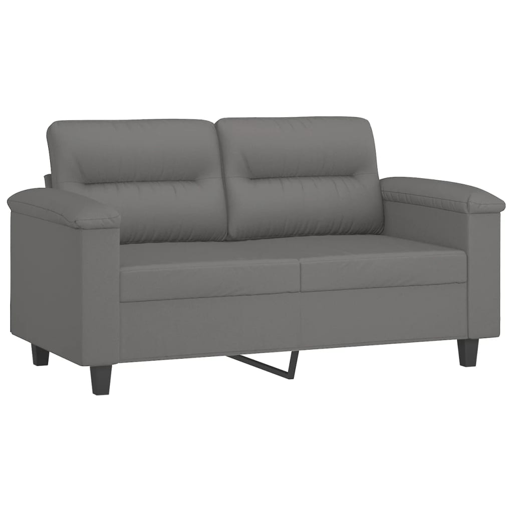 Ensemble de canapés 3 pcs coussins Gris foncé Tissu microfibre - XIOS