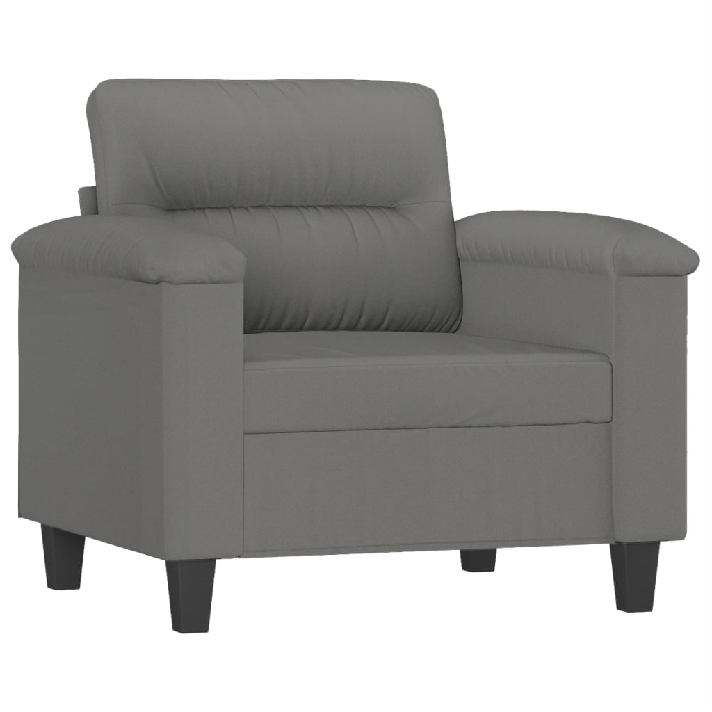 Ensemble de canapés 4 pcs coussins Gris foncé Tissu microfibre - XIOS