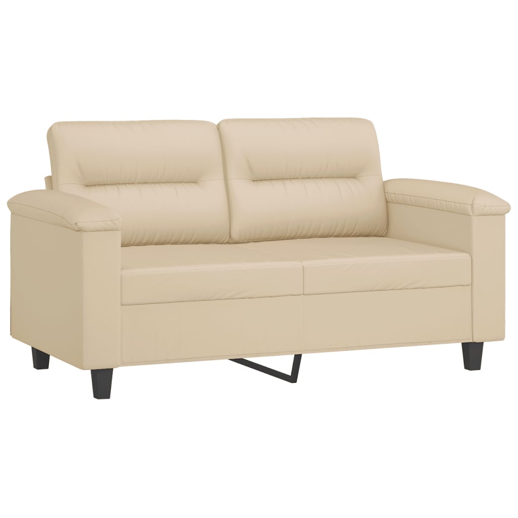 Ensemble de canapés 2 pcs avec coussins crème tissu microfibre - XIOS