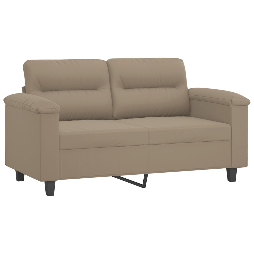 Ensemble de canapés 2 pcs avec coussins taupe tissu microfibre Canapés vidaXL