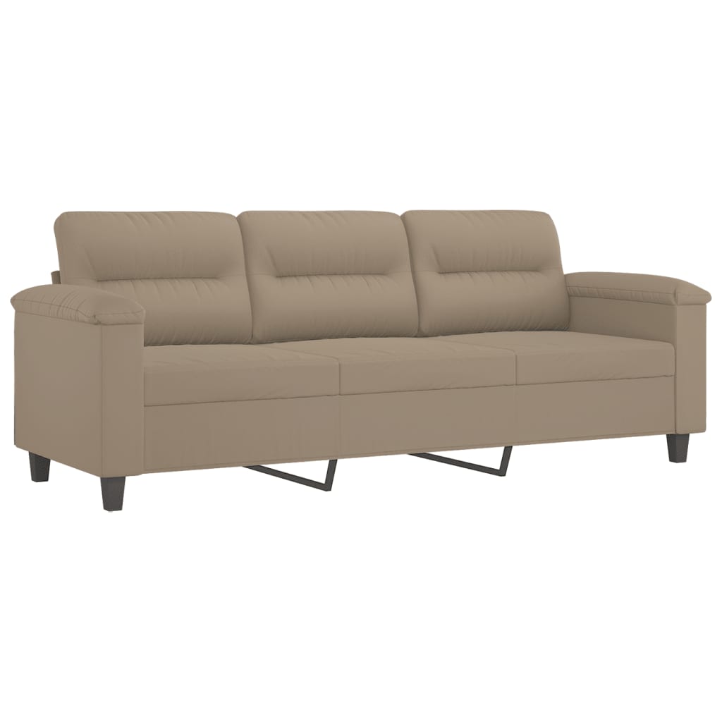 Ensemble de canapés 2 pcs avec coussins taupe tissu microfibre Canapés vidaXL
