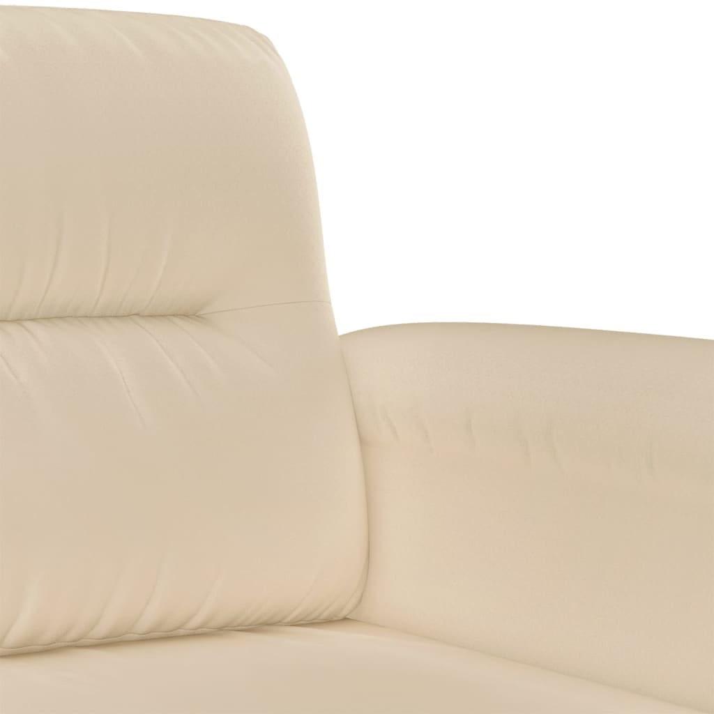 Ensemble de canapés 2 pcs avec coussins Crème Tissu microfibre - XIOS