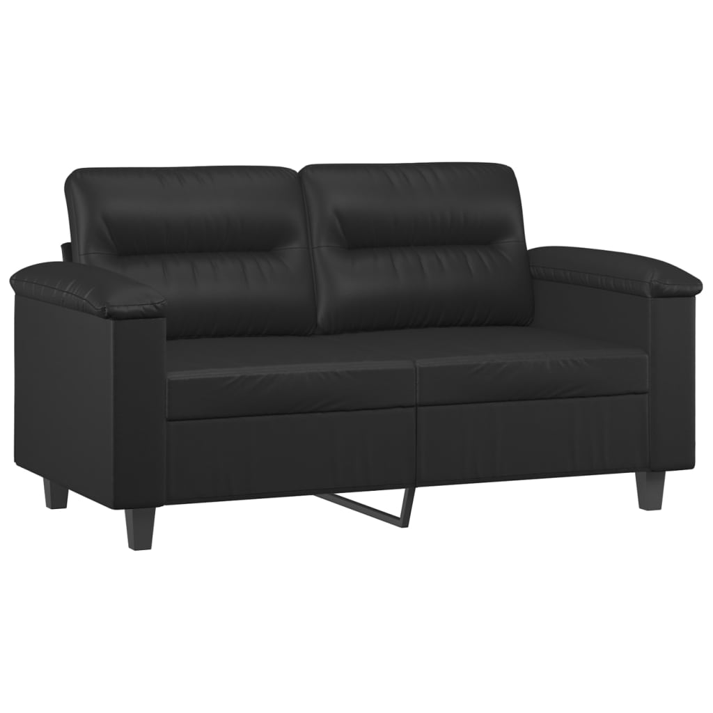 Ensemble de canapés 2 pcs avec coussins Noir Similicuir Canapés vidaXL