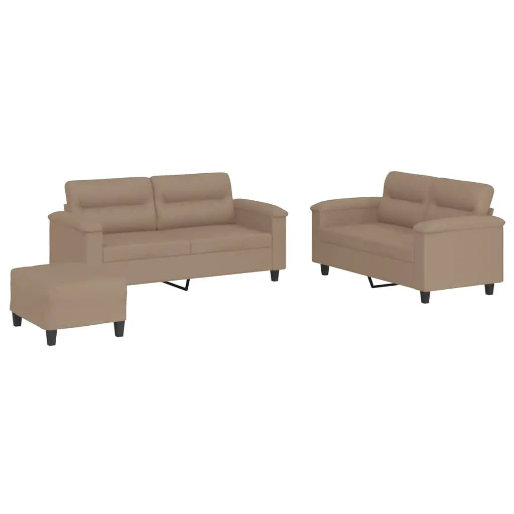 Ensemble de canapés 3 pcs avec coussins Cappuccino Similicuir - XIOS