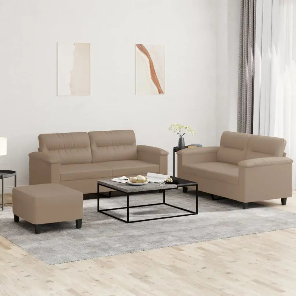 Ensemble de canapés 3 pcs avec coussins Cappuccino Similicuir - XIOS