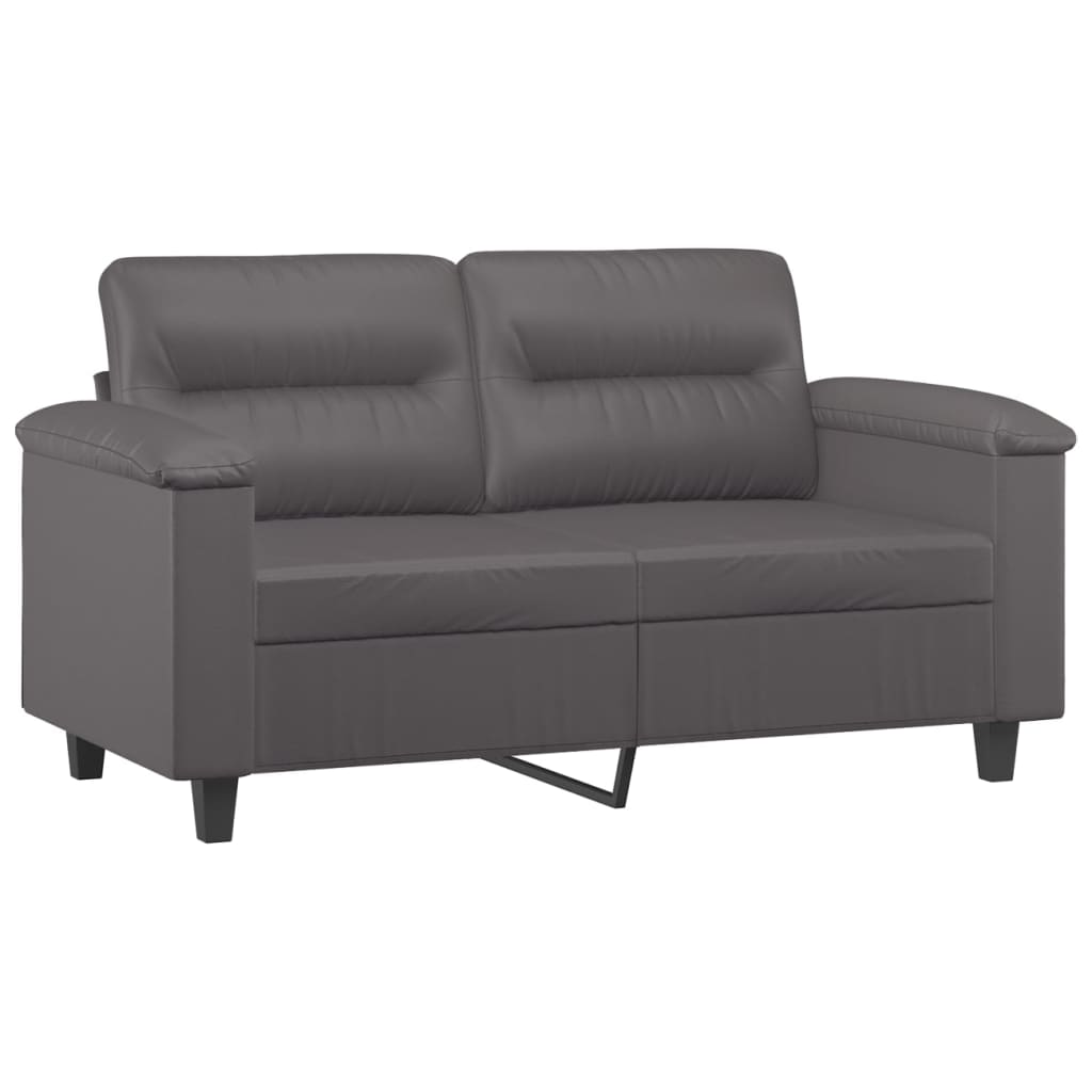 Ensemble de canapés 2 pcs avec coussins gris similicuir Canapés vidaXL