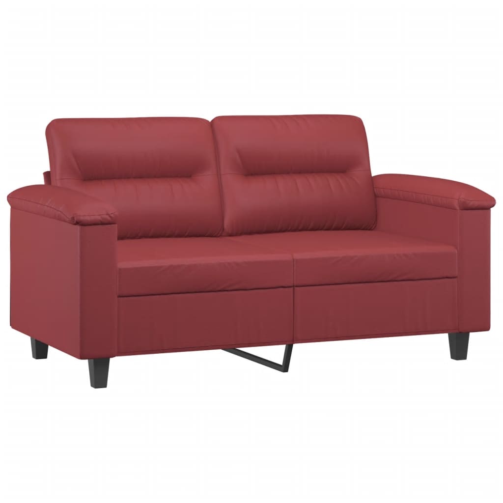 Ensemble de canapés 3 pcs et coussins rouge bordeaux similicuir - XIOS