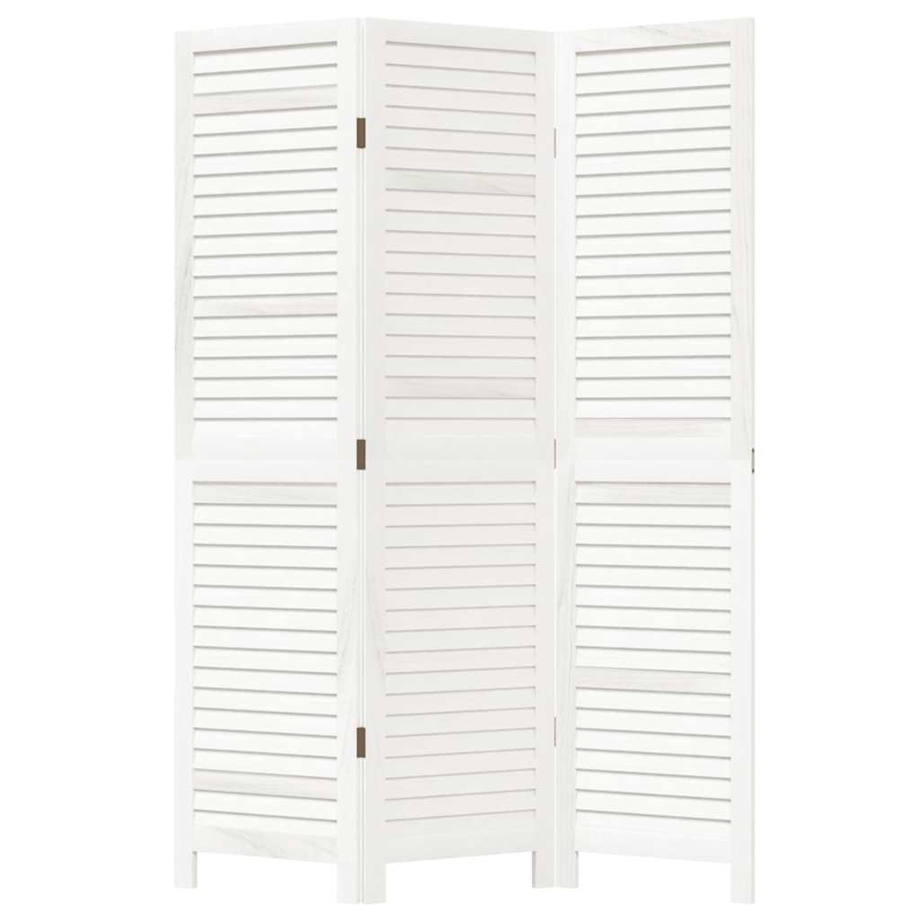 Cloison de séparation 3 panneaux blanc bois de paulownia massif - XIOS