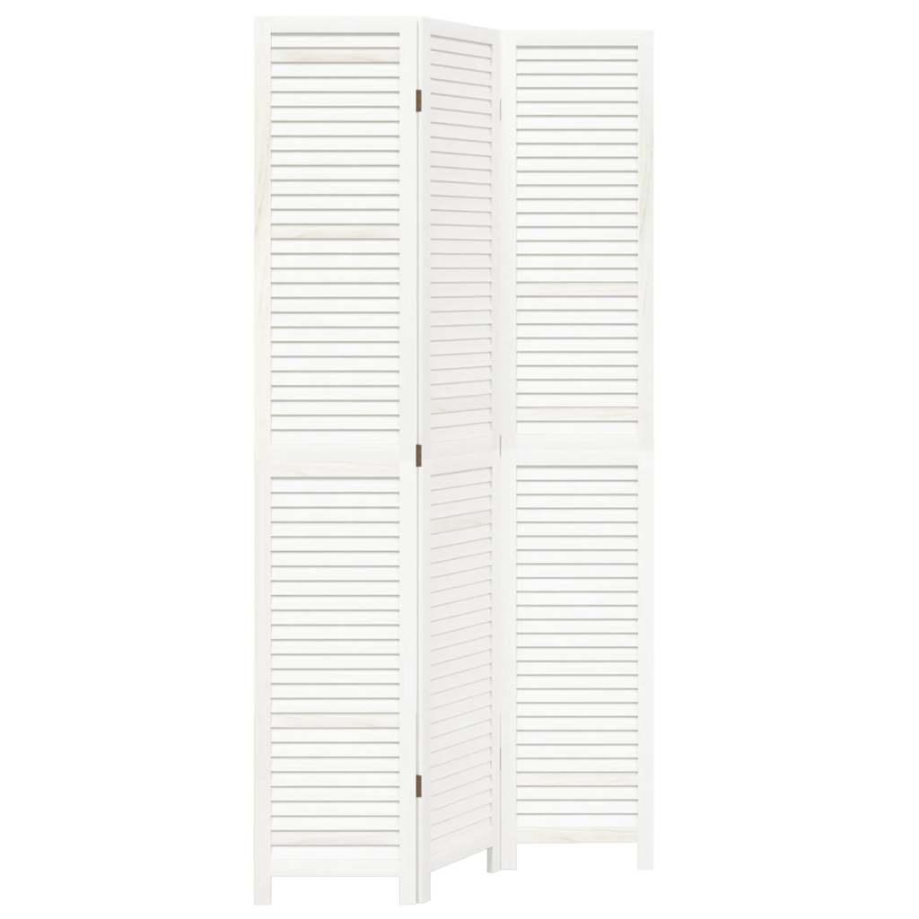 Cloison de séparation 3 panneaux blanc bois de paulownia massif - XIOS